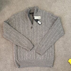 Men's Gray Zip-Up Sweater